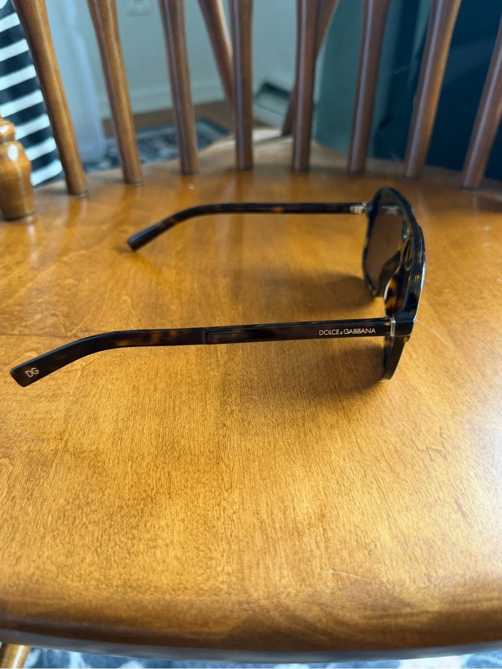 Dolce & Gabbana Tortoiseshell Frame Sunglasses with Black Lenses